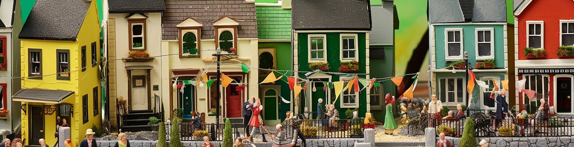 Smallscale 3d Diorama Festive Irish Village Complete With Tiny Houses