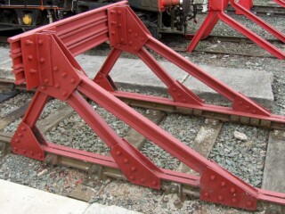 Red Railway Buffer Stop