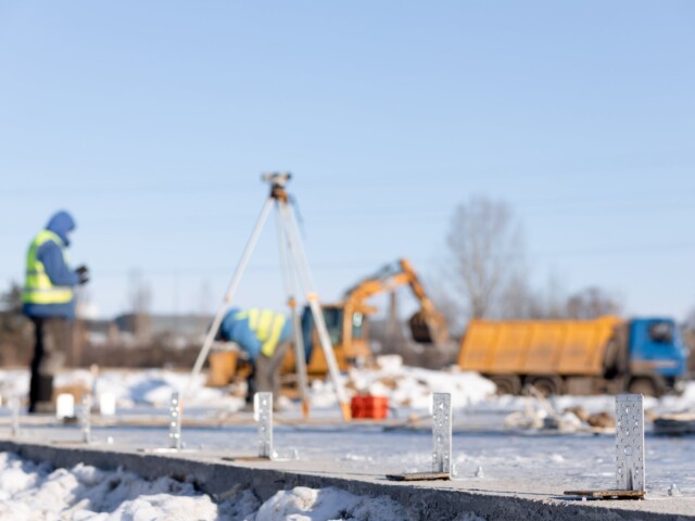 Construction Workers in Winter Conditions