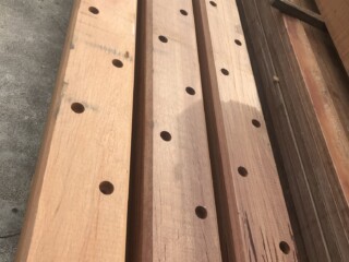 Ekki drilled timbers