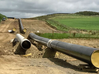 Pipeline on a hill